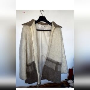 Chic Cream and Brown Teddy Jacket